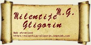 Milentije Gligorin vizit kartica